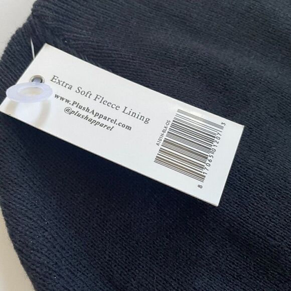 PLUSH Revolve Black Ribbed Knit Beanie Hat One Size Gorpcore - Picture 4 of 5